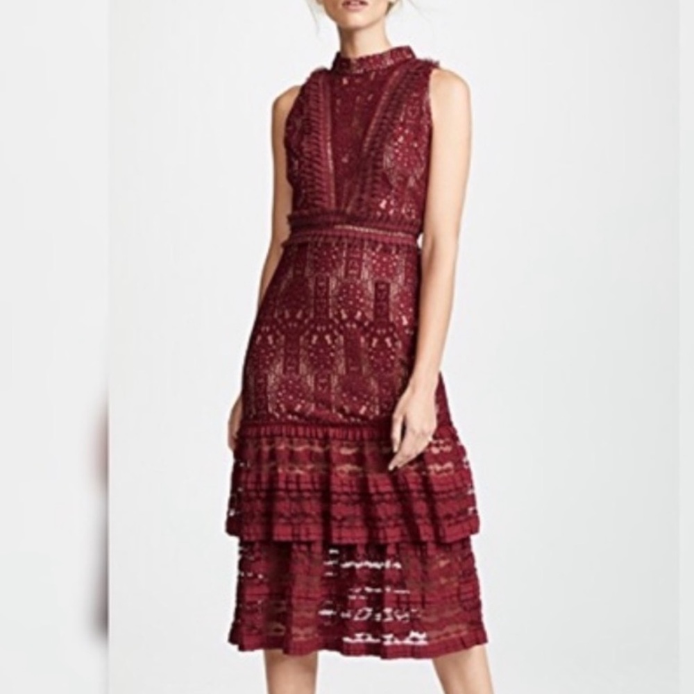 Endless Rose Lace Mock Neck Midi Dress - Picture 6 of 16